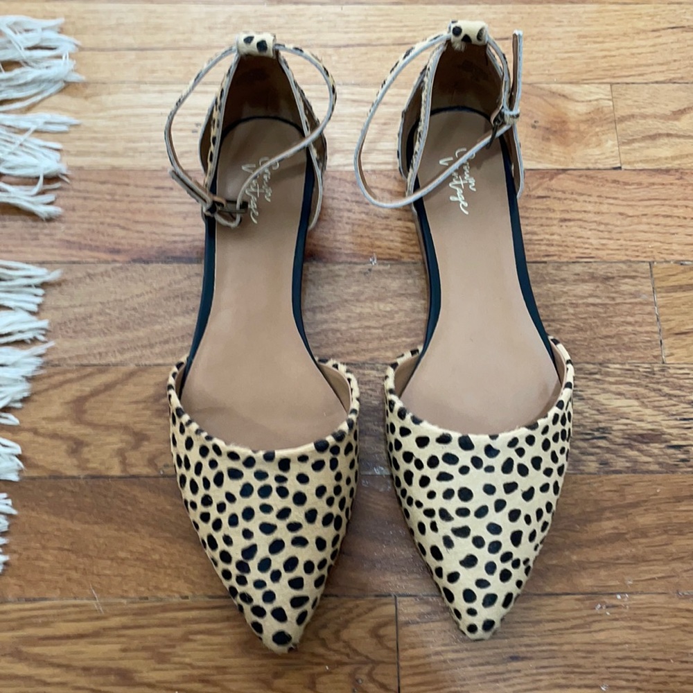 Crown Vintage Erenawet Calf Hair Leopard Flats